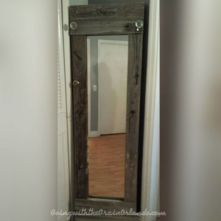 dollar store mirror get a rustic elegant makeover, repurposing upcycling, rustic furniture