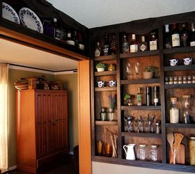 built in kitchen wall shelves, closet, diy, kitchen design, painting, shelving ideas, wall decor