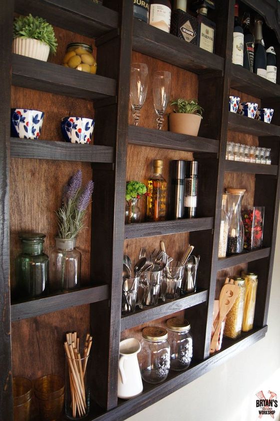 built in kitchen wall shelves, closet, diy, kitchen design, painting, shelving ideas, wall decor