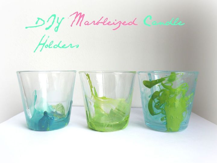 diy marbleized candle holders, crafts, how to