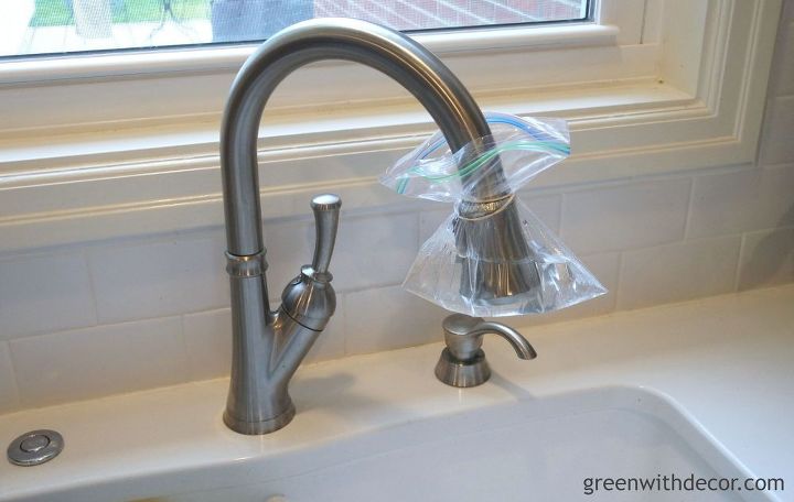 an easy way to clean the bottom of the kitchen faucet, cleaning tips, kitchen design