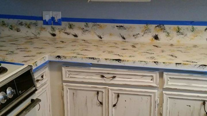 step by step faux granite countertops, countertops, how to, painted furniture