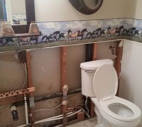 powder room make over, bathroom ideas, diy, home improvement, painting, woodworking projects