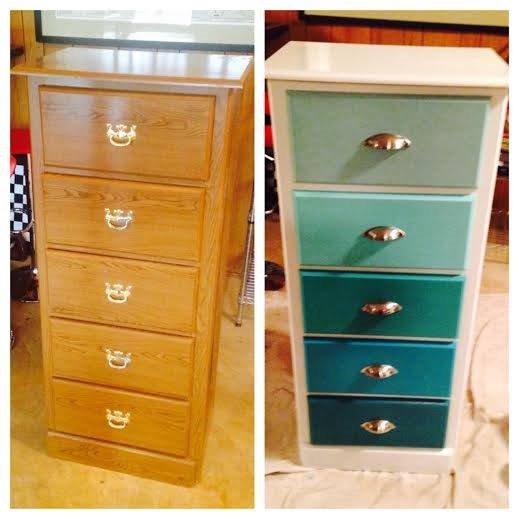 ombre dresser update painted furniture, painted furniture