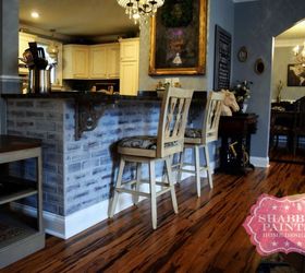 faux bricks update kitchen in under hour cheap, kitchen design, painting, shabby chic