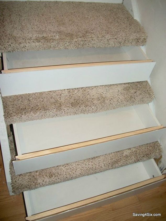 s 23 insanely clever ways to eliminate clutter, organizing, storage ideas, Put Drawers into Your Staircase