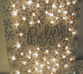 s 14 string light ideas that are cozier than your bed, bedroom ideas, lighting, Sparkling Lighted Canvas