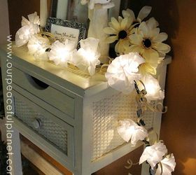 s 14 string light ideas that are cozier than your bed, bedroom ideas, lighting, Coffee Filter Twinkle Lights