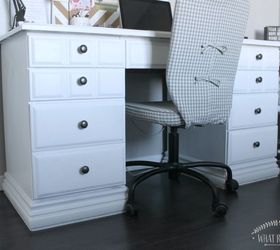 desk makeover with menards chalk paint, chalk paint, painted furniture