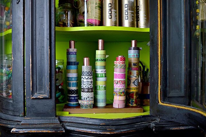 diy handy washi tape twine holder, craft rooms, organizing, storage ideas