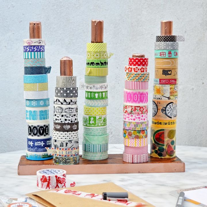 diy handy washi tape twine holder, craft rooms, organizing, storage ideas