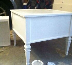 smoky end table makeover, painted furniture