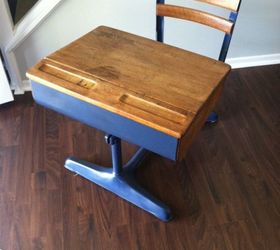 old school desk makeover, painted furniture
