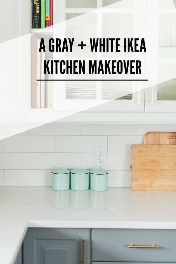 a gray and white ikea kitchen makeover, home improvement, kitchen design, painting