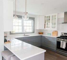 a gray and white ikea kitchen makeover, home improvement, kitchen design, painting