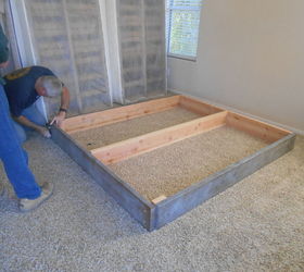 the platform bed my hubby and i built, bedroom ideas, diy, how to, woodworking projects