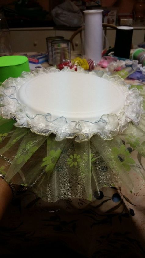 differnet way to give money on birthday s or any other occasion, crafts, Paper plate with 2 kind of ribbons
