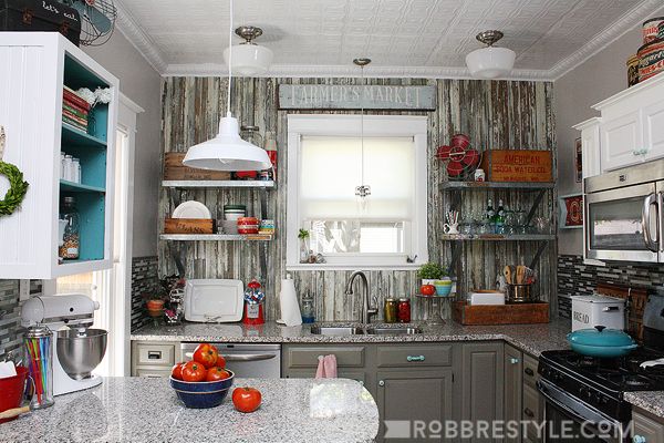diy vintage farmhouse kitchen remodel, diy, home improvement, kitchen design, shelving ideas