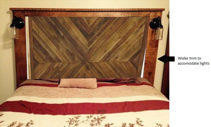 Plank Wood And Pallet Wood Headboard With Accent Lights Hometalk