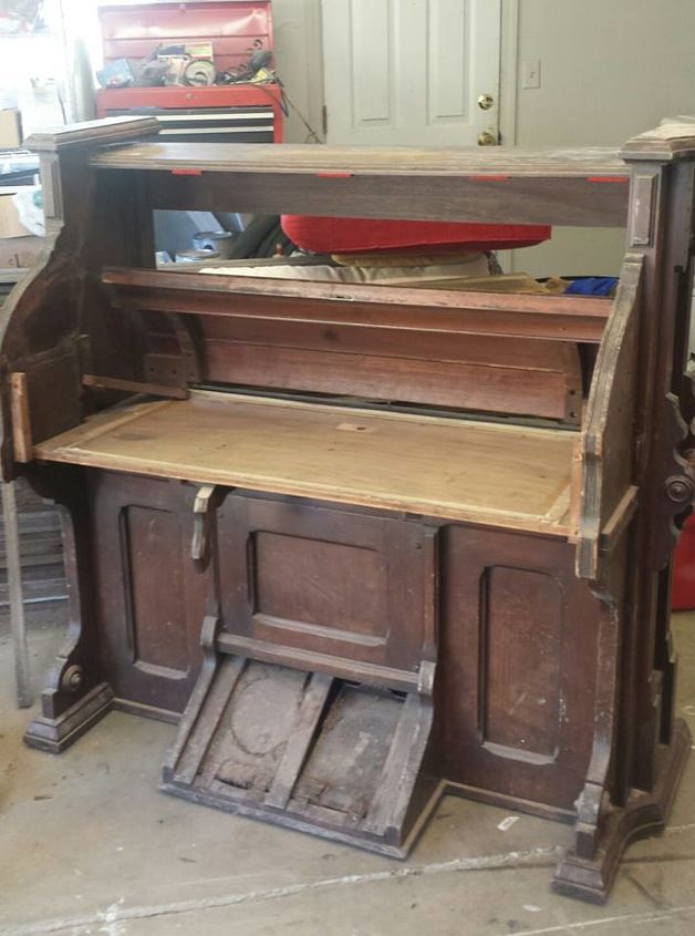 1800 s eastlake pump organ repurposed into a wine bar