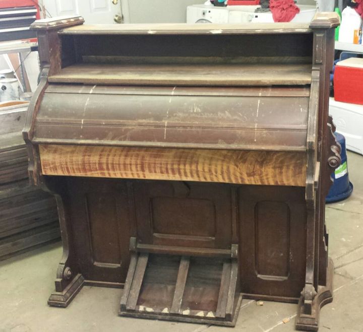 1800 s eastlake pump organ repurposed into a wine bar