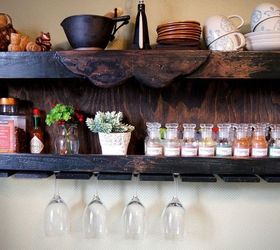 diy wood spice rack with a pallet wine glass holder, pallet, shelving ideas