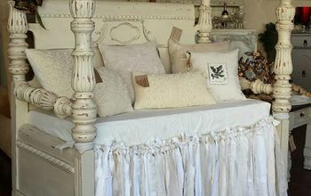 1920's Waterfall Headboard and Footboard Repurposed Into a Bench
