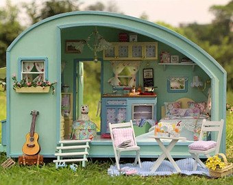 casa de bonecas em miniatura com trailer, o conjunto original
