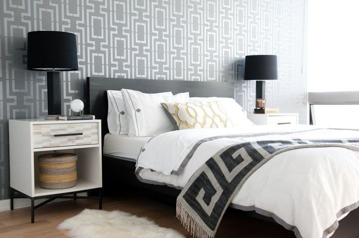 revamp your bedroom with stencils, bedroom ideas, painting, wall decor