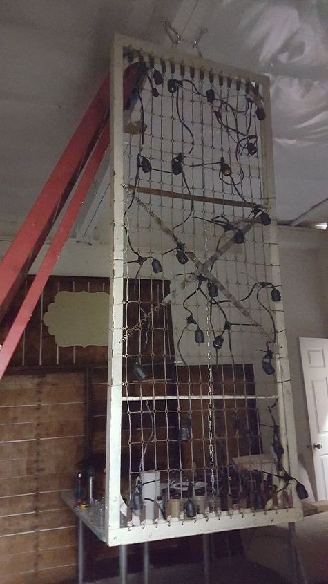 1940 s metal army cot turned light fixture