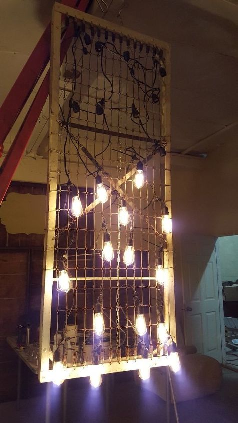 1940 s metal army cot turned light fixture
