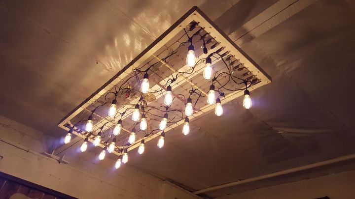 1940 s metal army cot turned light fixture