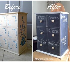 little drawer organizer update with chalkboard paint, chalkboard paint, organizing, painted furniture