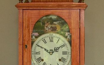 Popsicle Stick Clock With Real Antique Movement and Painted Dial
