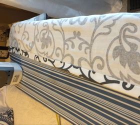 no sew shower curtain valance in no time, Ironing Board Used to The Make Hem