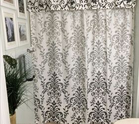 no sew shower curtain valance in no time, bathroom ideas, how to, reupholster, After