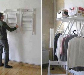 s 14 space saving storage ideas that ll make your house feel much bigger, storage ideas, Hang folding chairs as stowable shelving