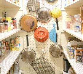 s 14 space saving storage ideas that ll make your house feel much bigger, storage ideas, Add a large pegboard to your pantry for pots