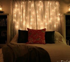 s 14 string light ideas that are cozier than your bed, bedroom ideas, lighting, Starry Headboard