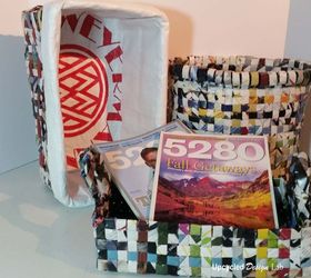 a trash can made from trash, crafts, repurposing upcycling