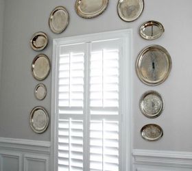 silver trays in our new dining room wall decor, repurposing upcycling, wall decor