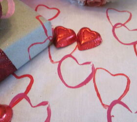 using a paper roll as stamp art hmmmm, crafts, repurposing upcycling, seasonal holiday decor, valentines day ideas