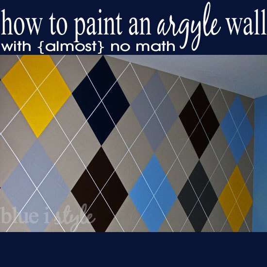 como pintar uma parede argyle com quase sem matemtica