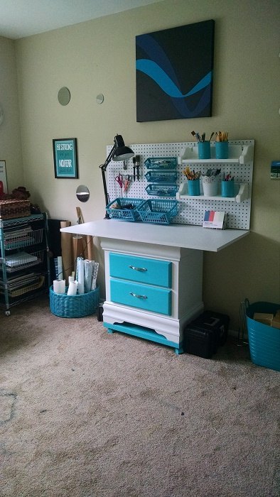 diy project craft sewing station, craft rooms, painted furniture, repurposing upcycling