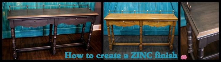 easily create a zinc finish on your next project, painted furniture