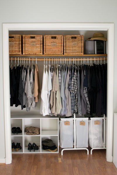 how we organized our small bedroom, bedroom ideas, closet, organizing, storage ideas