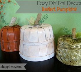 diy fall decor basket pumpkins, crafts, repurposing upcycling, seasonal holiday decor