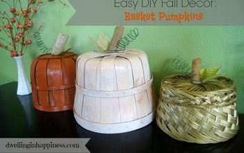  Decoração de outono fácil: cesta de abóboras