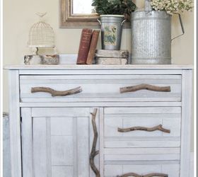you ll never guess what s inside this cabinet, painted furniture, repurposing upcycling, rustic furniture, This rustic piece started as an old discarded cabinet with broken handles