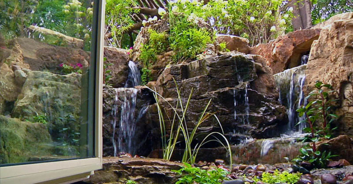 Garden Waterfall Window